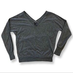 American Eagle Outfitters Womens V Neck Long Sleeve Striped Sparkle Top XS